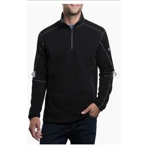 Kuhl Revel 1/4 Zip Pullover Sweater Mens XL Black/Gray Hiking Outdoors #V1-3